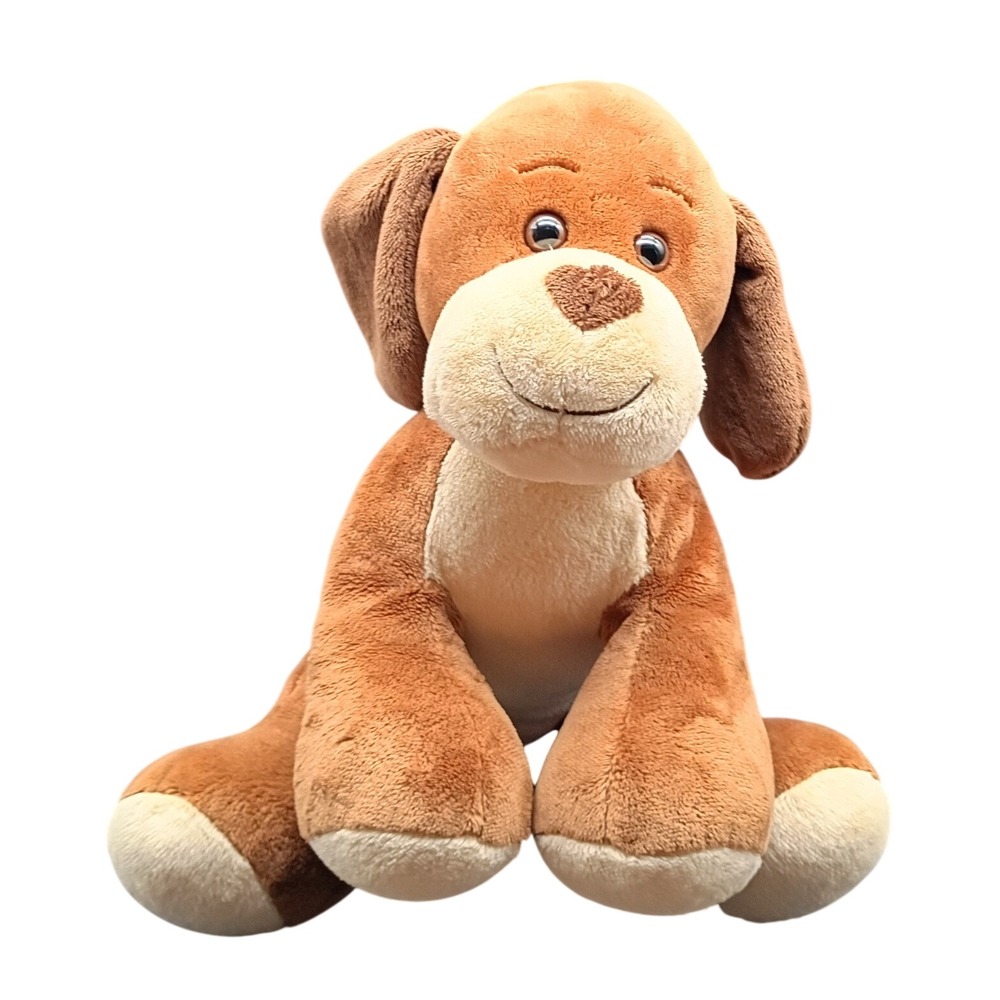 Build-A-Bear Workshop Brown Puppy Dog Plush Stuffed Animal 15 inch Heart Nose